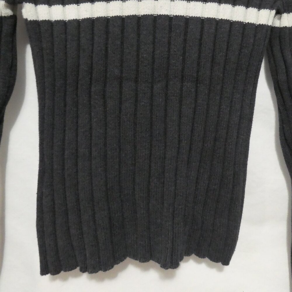 DKNY ACTIVE | medium | Striped Ribbed Turtleneck Long Sleeve Sweater - Picture 13 of 14